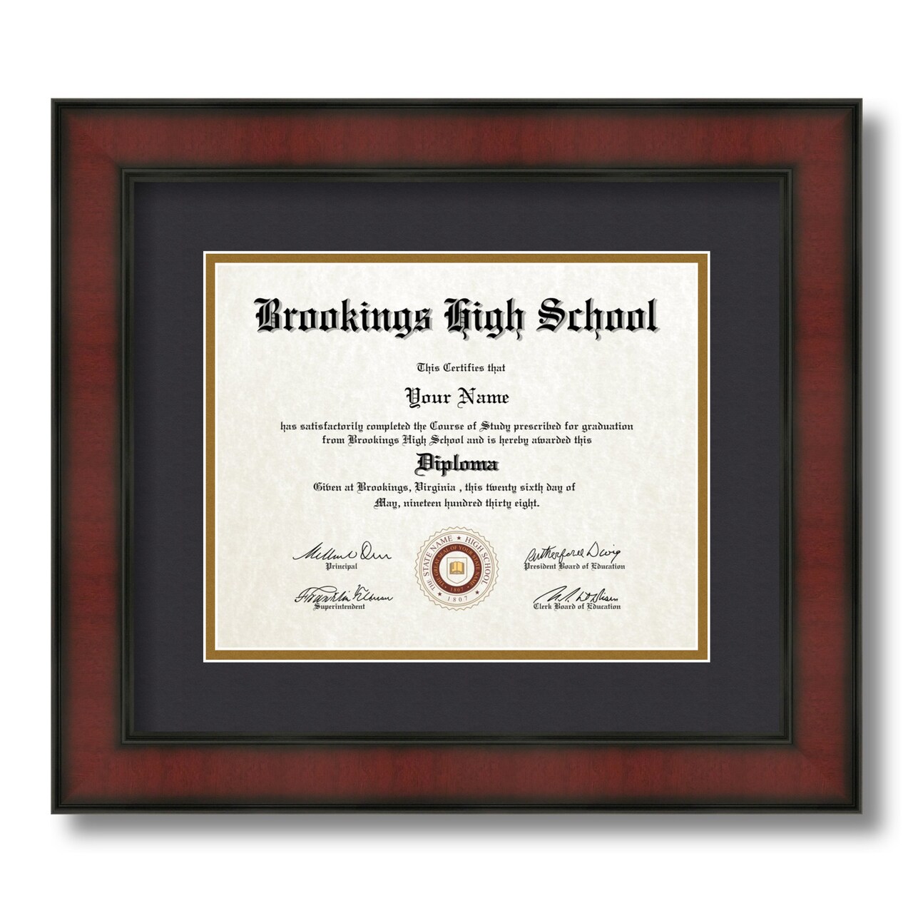 ArtToFrames 8x10 inch Diploma Frame - Framed with Black and Gold Mats, Comes with Regular Glass and Sawtooth Hanger for Wall Hanging (D-8x10)